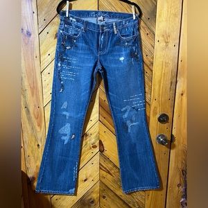 NWOT Rare Ezra Fitch by A&F embroidered distressed jeans size 28